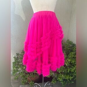 Neon pink ruffle petticoat skirt kids Sz Y8 or Women xs by Incity